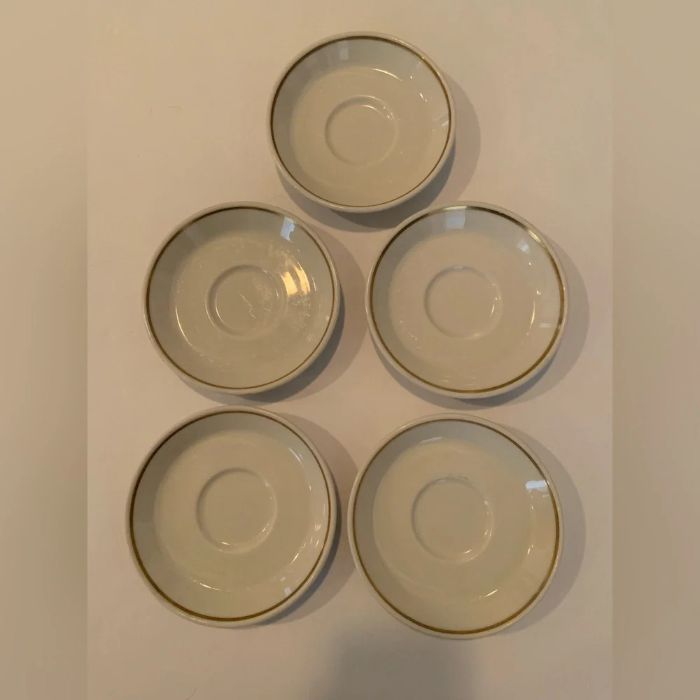Vintage Set Of 5 Lamberton Sterling Scammell Saucers Mid-Century Hotel Ware 1946